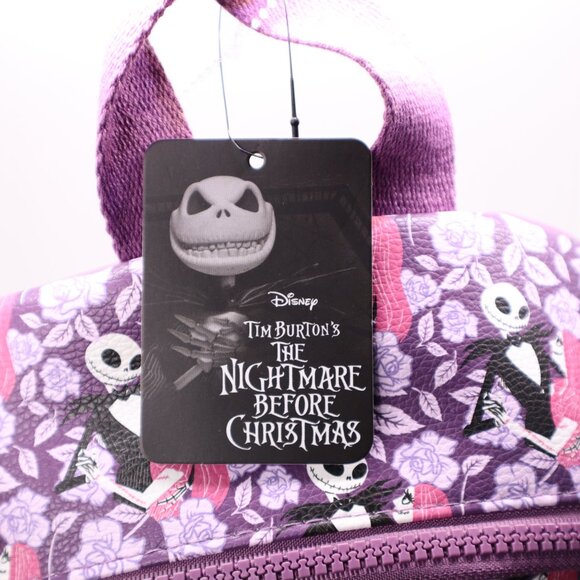 Disney Bioworld Purple Backpack Nightmare Before Christmas Adjustable Strap nwt - Picture 7 of 12